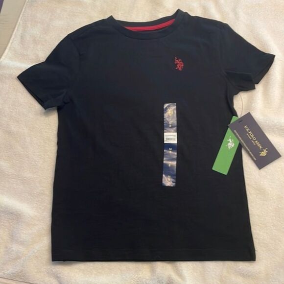 NWT Boy’s medium 8 Beverly Hills Polo Club black short sleeve pullover shirt top - Picture 1 of 15